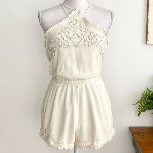 AEO Halter Fringe Romper - Picture 1 of 2